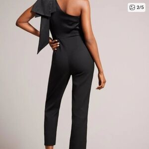 New With Tags Ted Baker Charcoal Suit Jumpsuit Sz 3 Black Satin